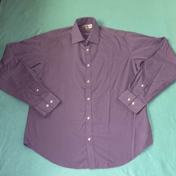 BEVERLY HILLS POLO CLUB button down dress shirt long sleeve lavender NEW size M - Picture 2 of 9